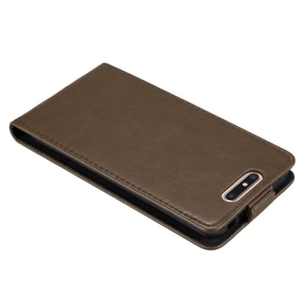 Coque - CADORABO - ZTE BLADE V8 - Syntetiskt läder - Brun - Magnetisk stängning kastanj