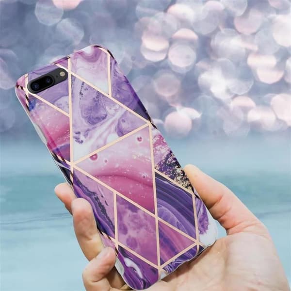 Skal för iPhone 7 PLUS / 7S PLUS / 8 PLUS i Lila Våg Marmor Nr. 14 Skyddsetui Violett