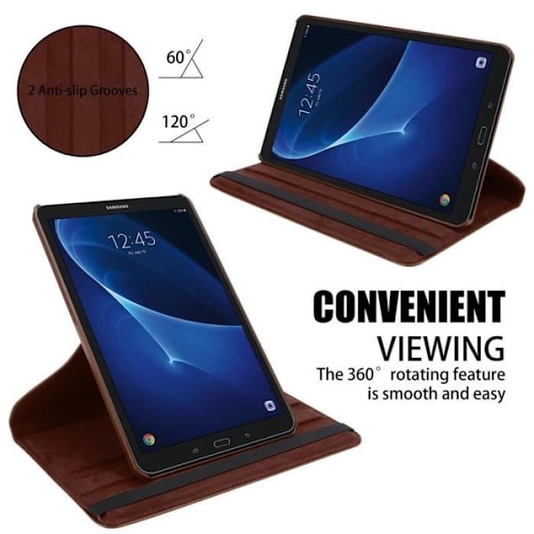 Cadorabo Fodral till Samsung Galaxy Tab A 2016 (10,1" Zoll) SM-T585N - T580N i brunt - UTAN automatisk väckning