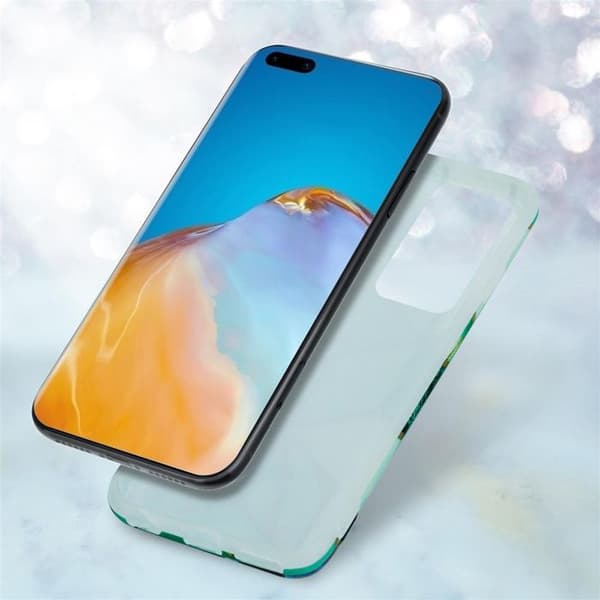 Mobilskal för Huawei P40 i Ljus Grön Marmor Nr. 3 Skyddsetui Grön