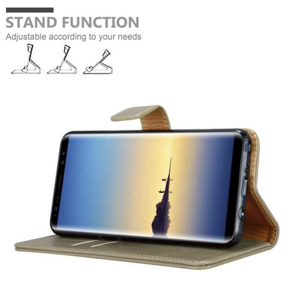 Fodral till Samsung Galaxy NOTE 8 - Cadorabo - Fodral i konstläder - Brun - Stativfunktion CAPPUCINO BRUN