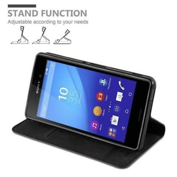 Sony Xperia M4 AQUA Fodral i KAFFEBRUN från Cadorabo (INVISIBLE MAGNETIC CLOSURE Design) Helt skyddsfodral med flik
