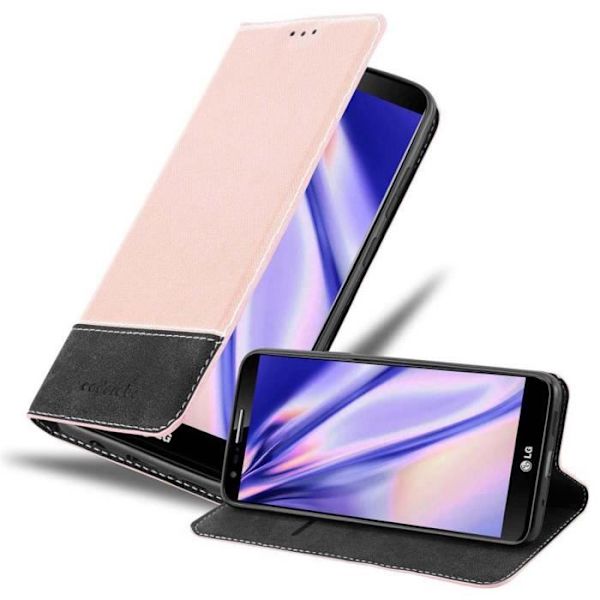 Etui LG G2 - CADORABO - Rosen svart - Syntetläder - Magnetstängning Svart ros