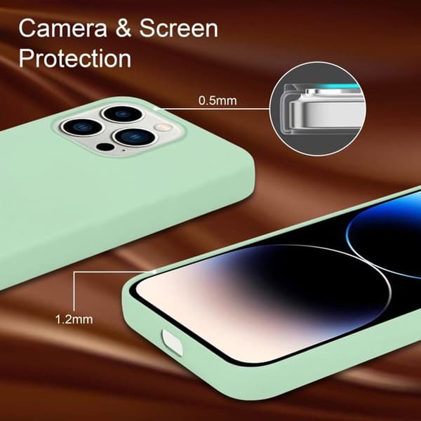 Skal för iPhone 14 PRO MAX Stötabsorberande i LIQUID LIGHT GREEN Grön