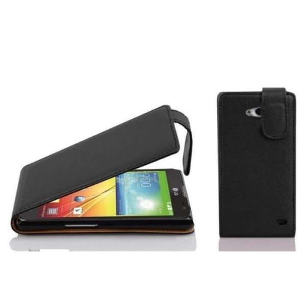 Cadorabo LG L90 DESIGN FLIP Style Fodral Fodral i konstläder Struktur JET SVART