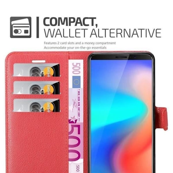 Coque - CADORABO - Cubot J3 PRO - Röd - Mjuk - Funktion för bokstöd Röd