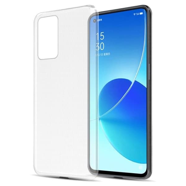 Transparent stötsäker silikonfodral för Oppo Reno6 5G Vit