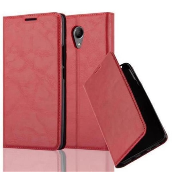 Wiko ROBBY Fodral i APPLE RED från Cadorabo (INVISIBLE MAGNETIC CLOSURE Design) Helt skyddsfodral med flip flik