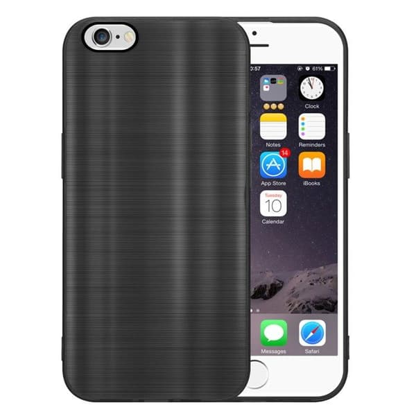 Skal för iPhone 6 / 6S Borstad Svart Kameraskydd Svart