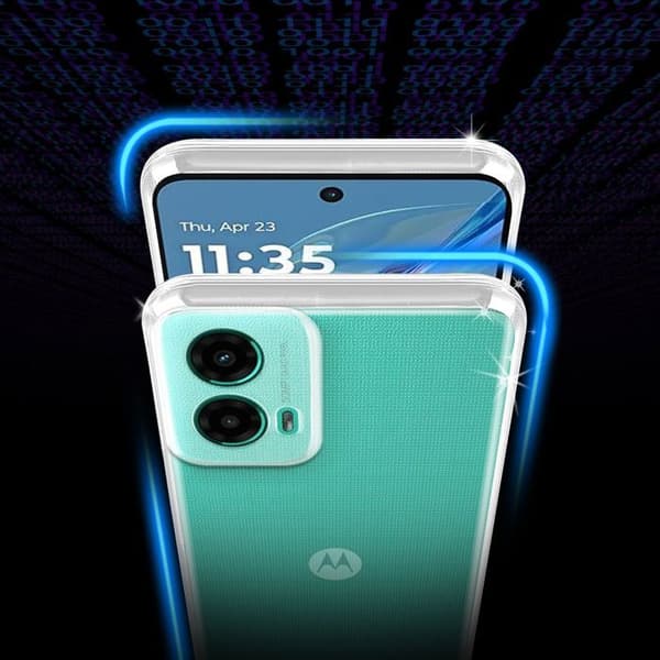 Transparent stötsäker silikonfodral för Motorola Moto G45 Vit