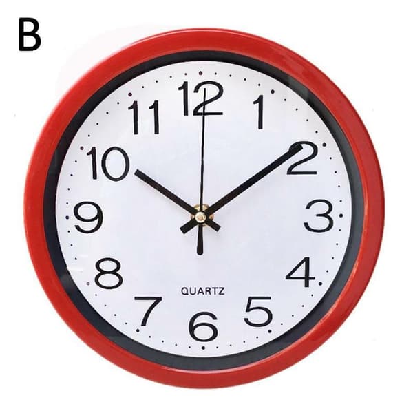 [RM]Round Wall Clock Bedroom Kitchen Clocks Quartz Silent Movement Home Decoration Red