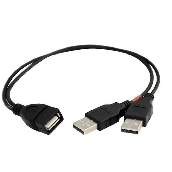 USB Y-dator en punkt två data strömkabel Kabel USB Dubbel Splitter Kabel Hona till USB 2.0 Hane Strömförlängningskabel
