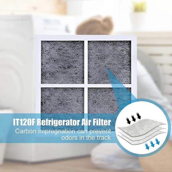 Køleskabsluftfilter, 3 stk. erstatningsfriskluftfilter, til køleskab, 8,1*8,1*0,9 cm, hvid, plastmaterialer