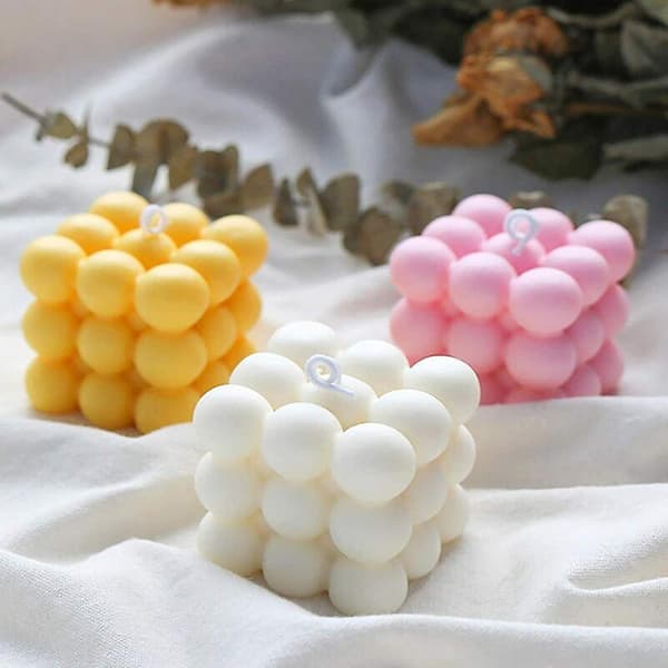 silikonformer for DIY-lys, 3D-form for soyavokslys, overlappende kuler, sfære, såpe, terning, håndlaget såpe, dekorasjoner, baking, dessert, rund