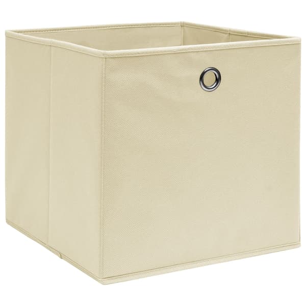 vidaXL Storage Boxes 10 pcs Cream 32x32x32 cm Fabric Creme 5650