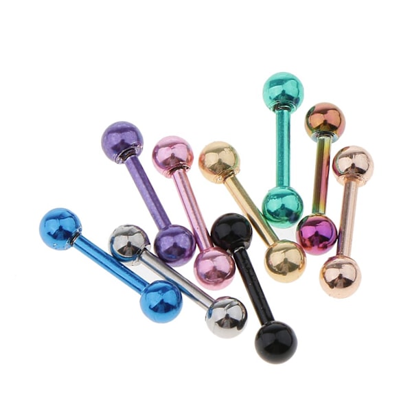 9 st rostfritt stål barbell tunga läpp helix stud sköld 16g 3mm kula