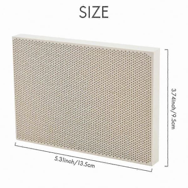 Keraaminen lämpölevy uunin lämmityselementeille, 135x95x13mm, lämmönkestävä white