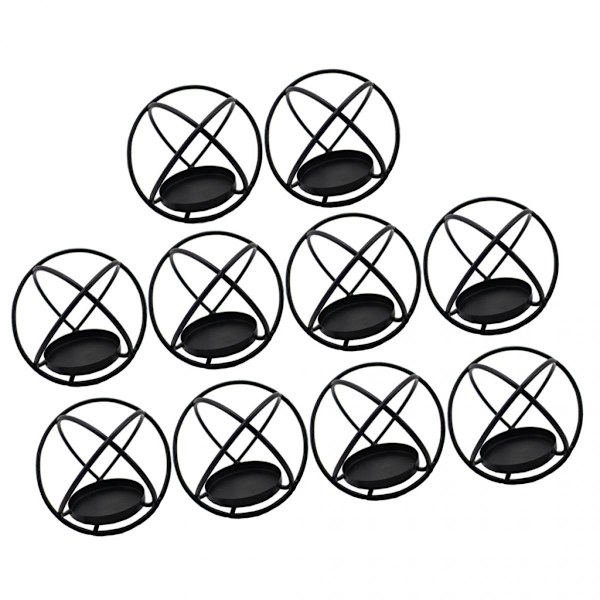 10x Geometrisk Ljusstake Ihålig Värmeljushållare Med Kopp Svart