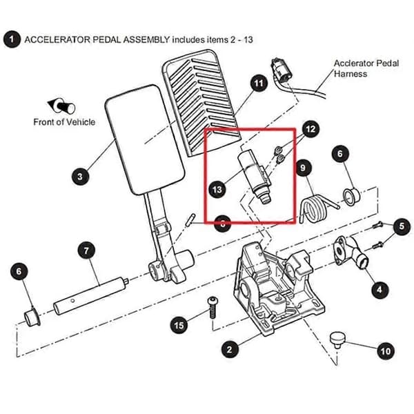 Golfbil gaspedal kontrollbrytare för RXV gas-/elektriska modeller 653242