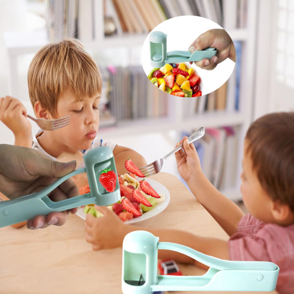 Multifunktionell Fruktskivare för Köket - Snabb Urtagning & Skivning med En Knapptryckning light blue