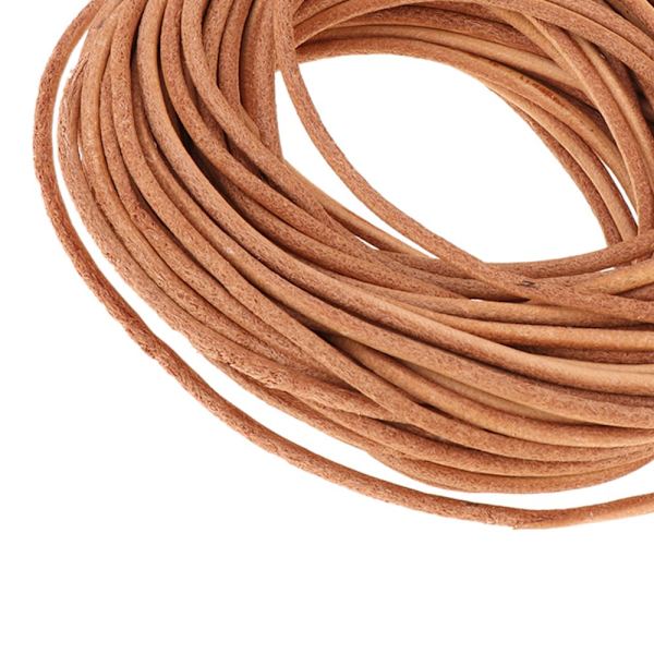 10 m runt lädersnöre för smyckestillverkning med en diameter på 2,5 mm