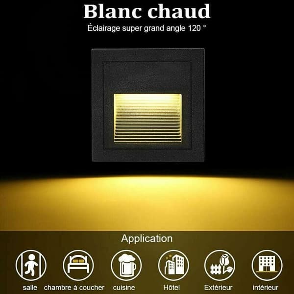 [RM]Enhance Your Spaces with Dimmable Stair Spotlight, LED Recessed Step Light for Waterproof Long Lifespan