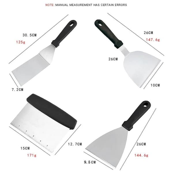 [RM]Grill Tools, 6-piece Stainless Steel Set, Spatula, Grill Spatula, Pancake Spatula, Teppanyaki Tools