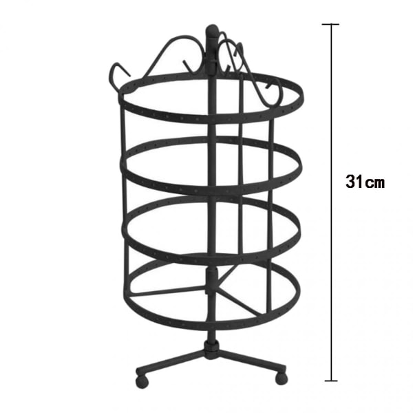 Roterande metallörhänge med smyckesställ, smyckesställ, svart