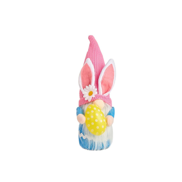 Påskhare Ornament Ansiktslös Gammal Man Dvärg Plyschdocka Dekoration Hängande eierfarben ostern C