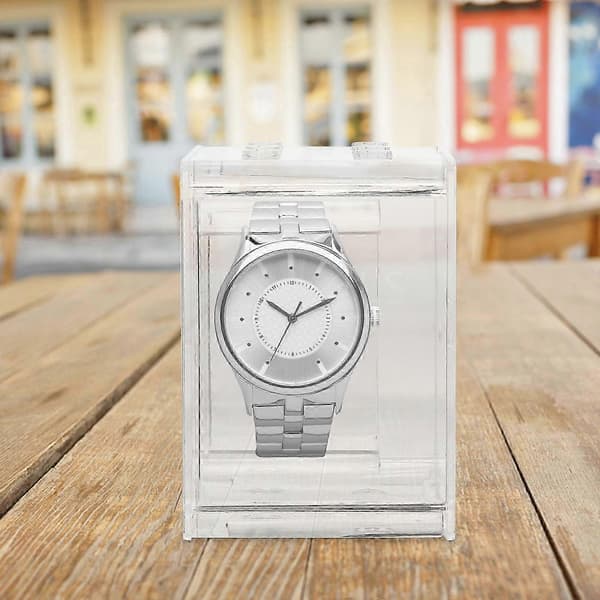 4st Klocklåda Transparent Klockpresentlåda Smyckeslåda Organizer kompatibel med Hemresor