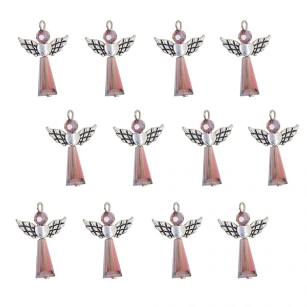 12 st Akryllegering Angel Wing Legering smycken hängen i rosa