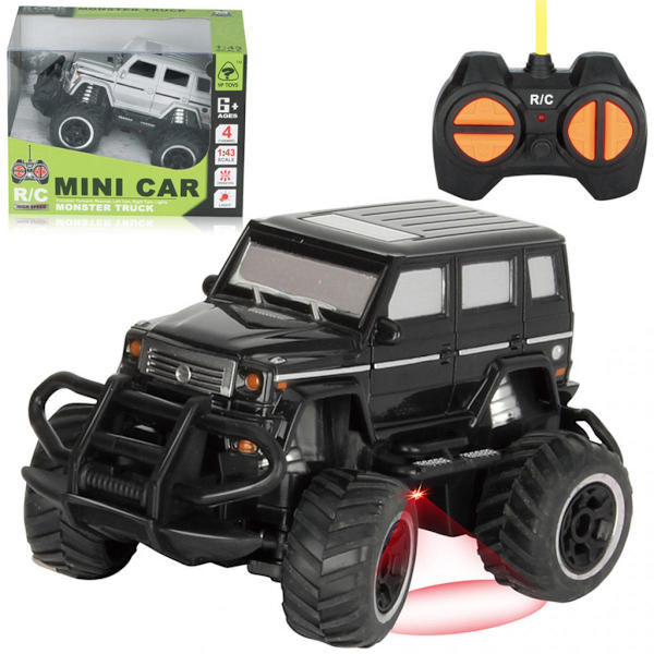 1:43 Pressgjuten Fjärrstyrd Monsterbil Rock Crawler Leksak Svart