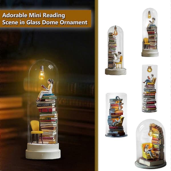 [RM]2025 Hot Reader Night Light Eye Book Night Light Stacking Book Light Reading Corner Lighting Glass Ceiling Light-B A