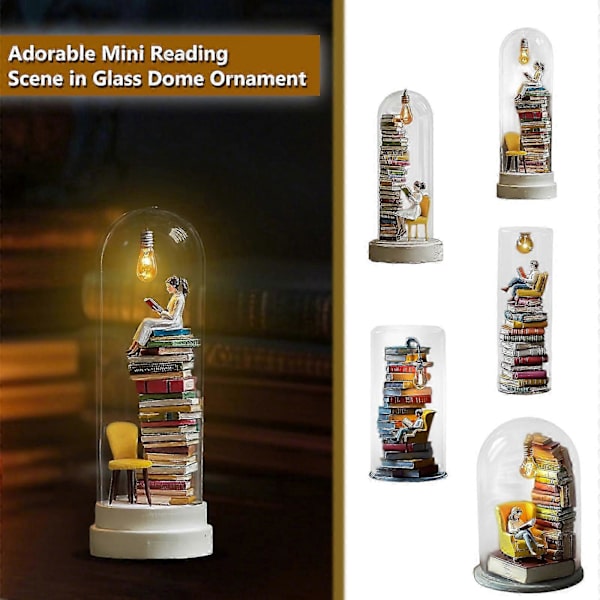 [RM]2025 Hot Reader Night Light Eye Book Night Light Stacking Book Light Reading Corner Lighting Glass Ceiling Light-B C