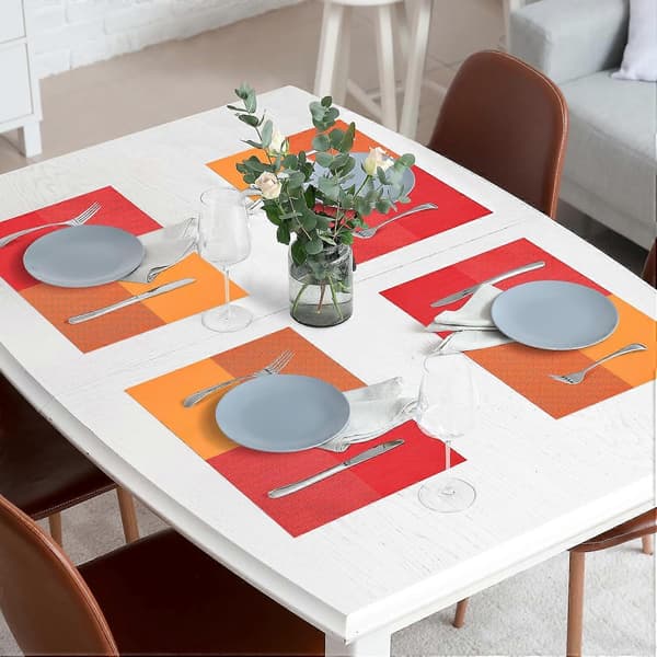 8-pack vinylunderlägg 45 cm x 30 cm, röd, slitstark