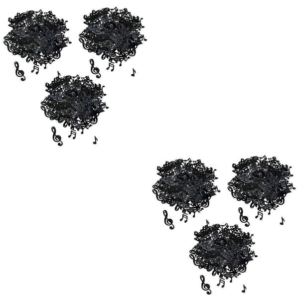 Födelsedagsnotdekorationspappersskrap för dekoration 6-pack svart plast