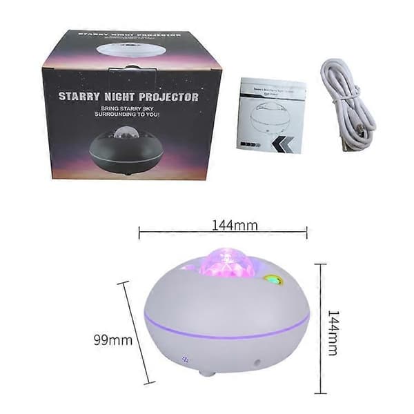 SC526 LED Stjerneklar Fjernkontroll Vannmønster Projeksjonslampe Graffiti Smart Stjernehimmel Lys Trådløst Nattlys White