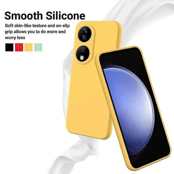 [RM] Ensfarvet flydende silikone-cover med stødabsorbering Yellow For Honor 90 Smart