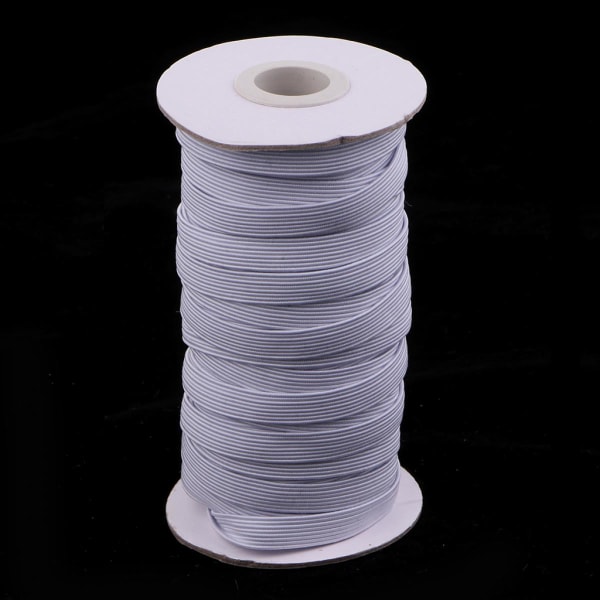 8mm elastisk syresår elastisk band för kläder vit