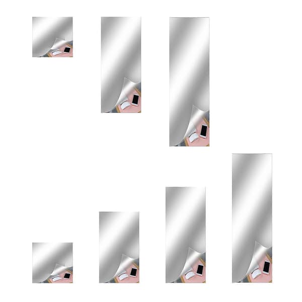 [RM]Self-Adhesive Acrylic Mirror, Mirror Tiles, Flexible Mirror Sheets Wall Stickers, Frameless Mirror 50cm*50cm*0.2mm
