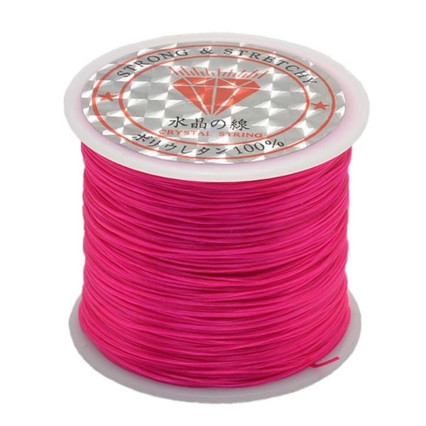50m elastisk rep elastisk tråd 50 meter för smycken DIY rose red