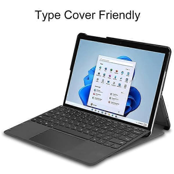 [RM] Kompatibelt etui til Microsoft Surface Go 4, foldbart PU-læderstativ, fuld beskyttelse DarkBlue