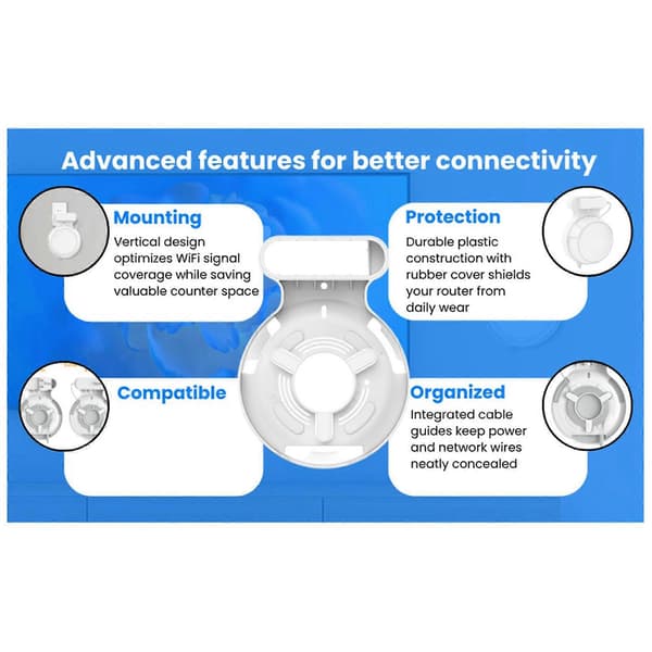 4X Router Väggfäste för TP-Link Deco BE23/BE25/BE3600/BE5000 Wifi 7 Väggfäste Hem WiFi System White