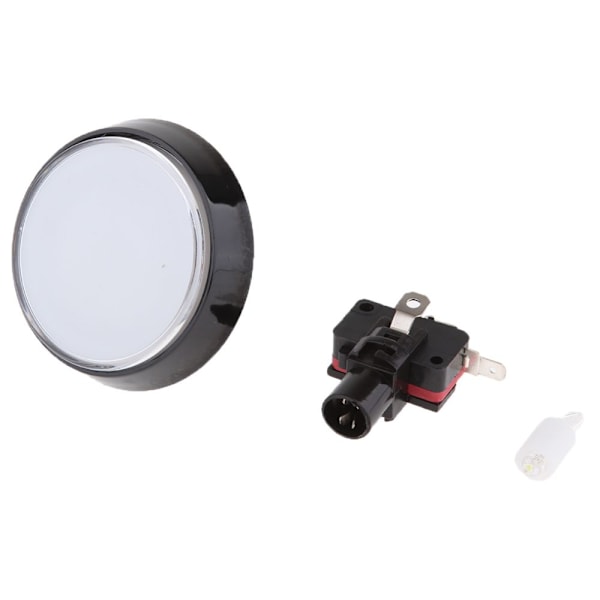 60mm Arkadmaskin LED Belyst Självåterställande Knapp Vit
