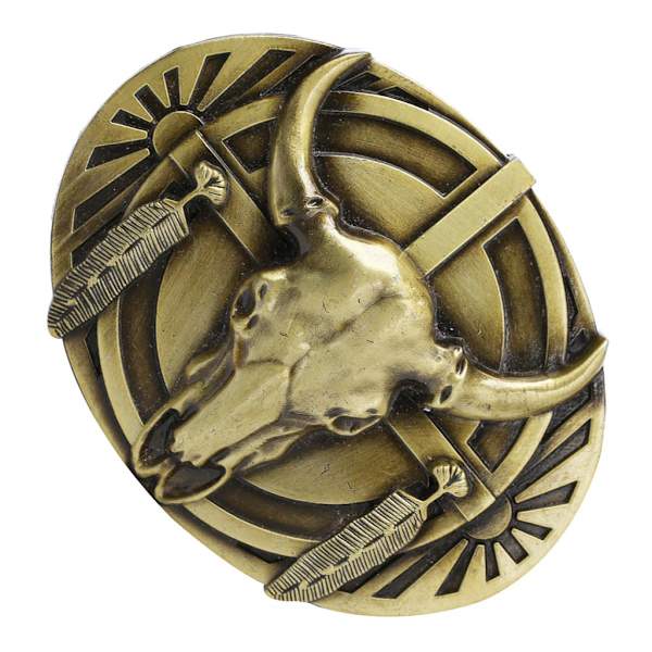 Western Cowboy Tjurhuvud Metall Bältesspänne Motorcykel Herr Jeans Accessoar
