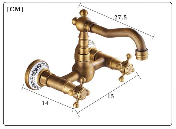 [RM]Elegant Wall-Mounted Basin Mixer, Anti-Corrosion Finish For Durability And Elegance, Dual Knobs Provide Easy Water Control, Adjustable