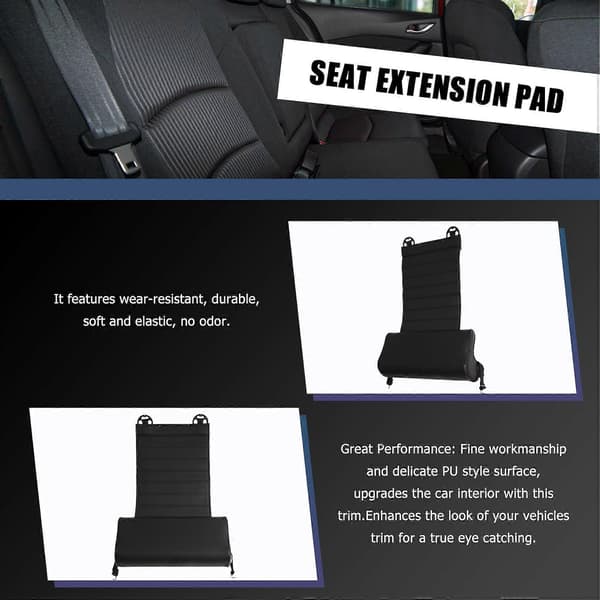 [RM]Universal Car Leather Leg Pad Support Extension Mat Support Leg Leather Cushion Knee Pad Memory Bla