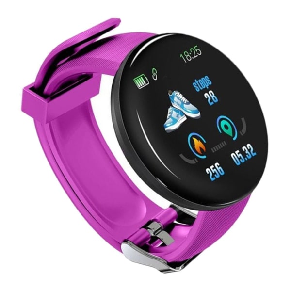 D18 Bluetooth Smart Watchband Fitness Sport Tracker Vattentät Unisex Lila