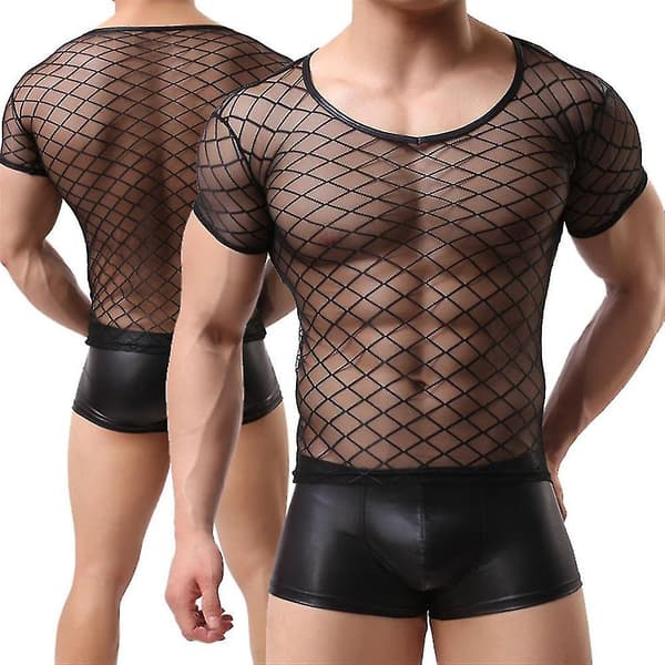 T-skjorte med korte ermer i mesh for menn XL
