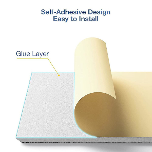 [RM]Selvklebende Akustiske Paneler 12-pakning, 12 x 0,4 tommer Lydabsorberende Polstring, Lydabsorberende Panel